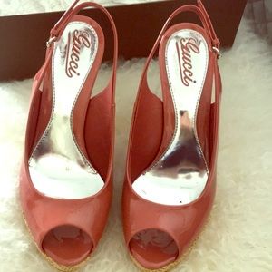 Gucci Vitello Vernice Soft Starfish Wedge